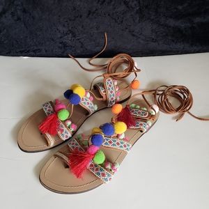 Chase + Chloe Simone Leg Wrap Sandals